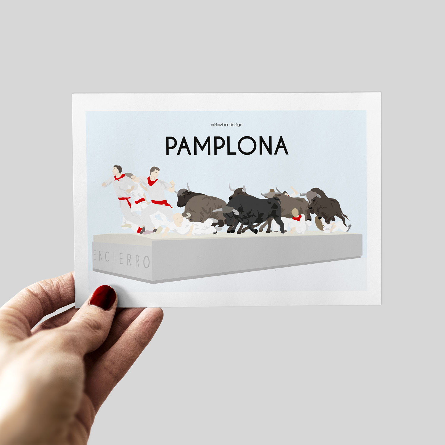 Pamplona-encierro-postal